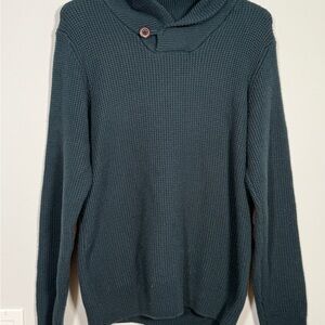 👨‍🏫 Daniel Bishop Shawl Collar Sweater Men's Medium Elbow Patches Waffle Knit